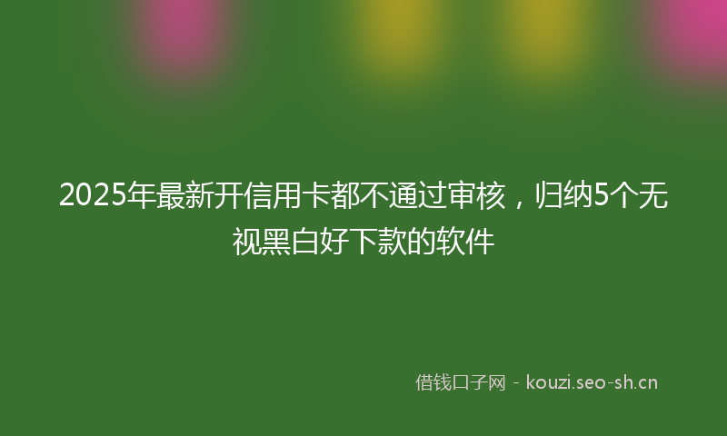 2025年最新开信用卡都不通过审核，归纳5个无视黑白好下款的软件
