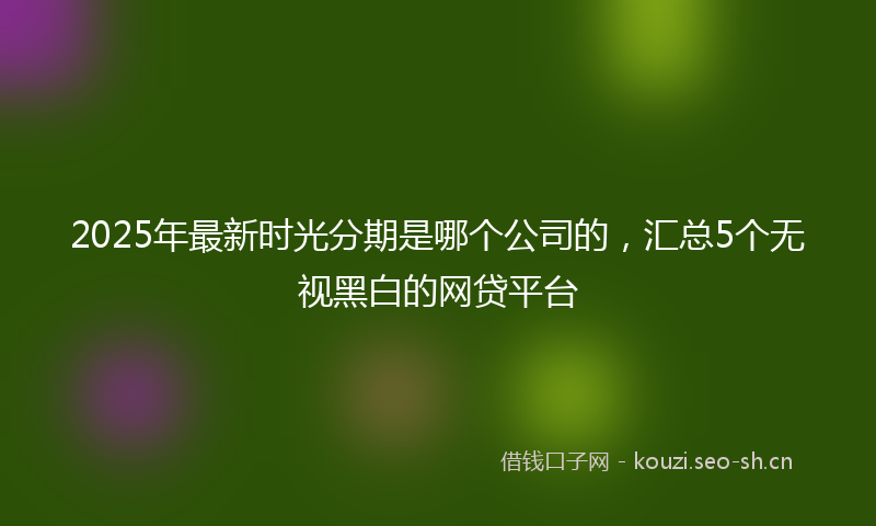 2025年最新时光分期是哪个公司的，汇总5个无视黑白的网贷平台