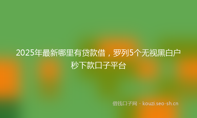 2025年最新哪里有贷款借，罗列5个无视黑白户秒下款口子平台