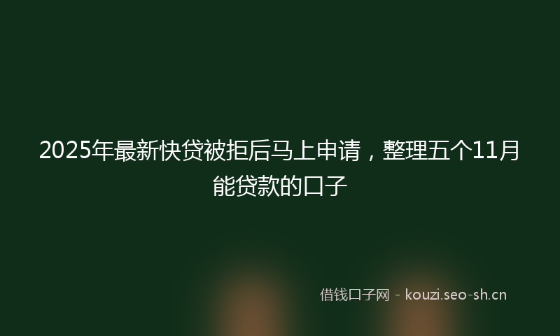 2025年最新快贷被拒后马上申请，整理五个11月能贷款的口子