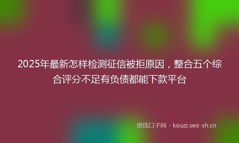 2025年最新怎样检测征信被拒原因，整合五个综合评分不足有负债都能下款平台