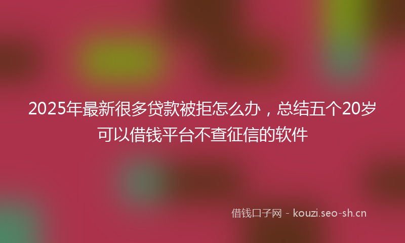 2025年最新很多贷款被拒怎么办，总结五个20岁可以借钱平台不查征信的软件