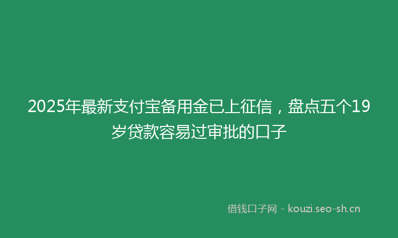 2025年最新支付宝备用金已上征信，盘点五个19岁贷款容易过审批的口子