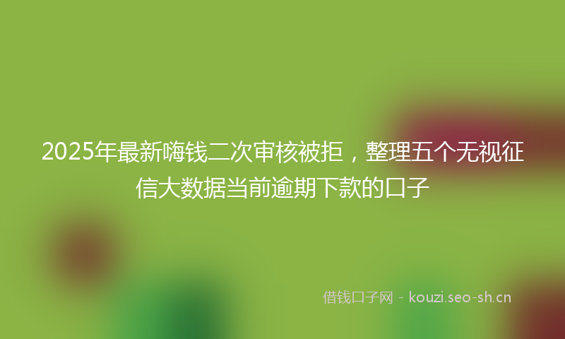 2025年最新嗨钱二次审核被拒，整理五个无视征信大数据当前逾期下款的口子