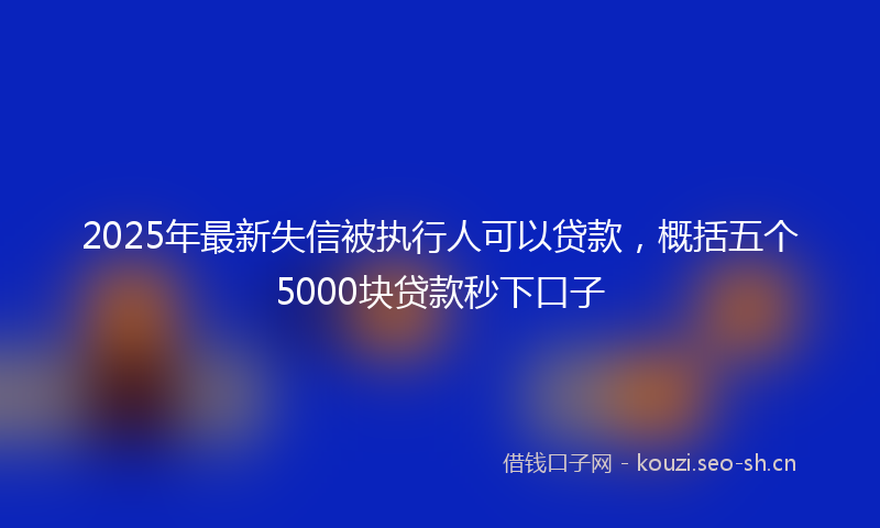 2025年最新失信被执行人可以贷款,概括五个5000块贷款秒下口子