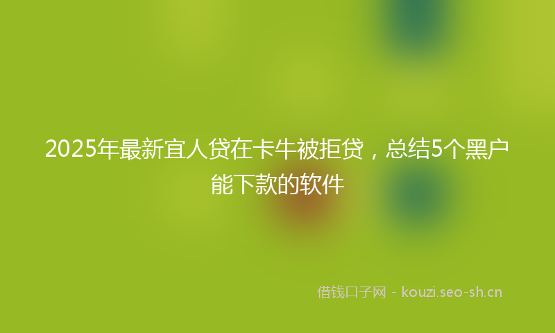 2025年最新宜人贷在卡牛被拒贷，总结5个黑户能下款的软件