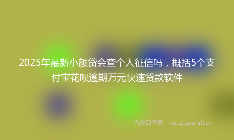 2025年最新小额贷会查个人征信吗，概括5个支付宝花呗逾期万元快速贷款软件