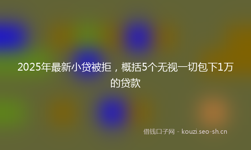 2025年最新小贷被拒，概括5个无视一切包下1万的贷款