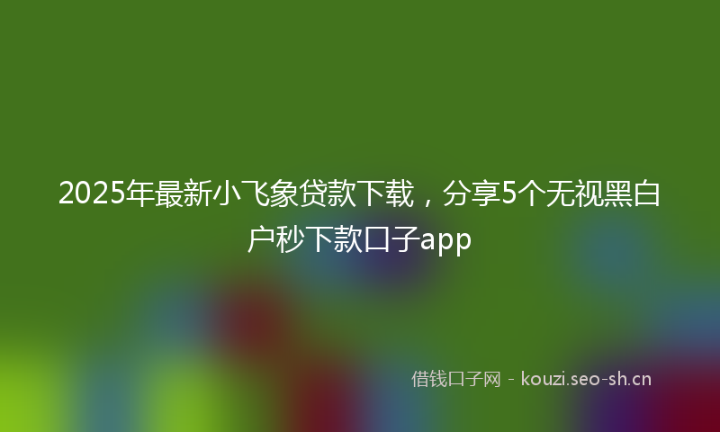 2025年最新小飞象贷款下载，分享5个无视黑白户秒下款口子app