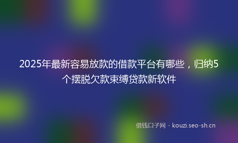 2025年最新容易放款的借款平台有哪些，归纳5个摆脱欠款束缚贷款新软件