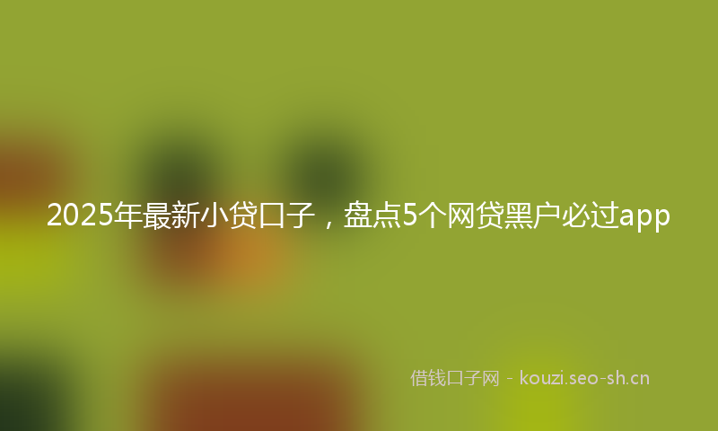 2025年最新小贷口子，盘点5个网贷黑户必过app
