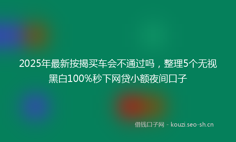 2025年最新按揭买车会不通过吗，整理5个无视黑白100%秒下网贷小额夜间口子