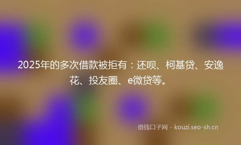 2025年的多次借款被拒有：还呗、柯基贷、安逸花、投友圈、e微贷等。
