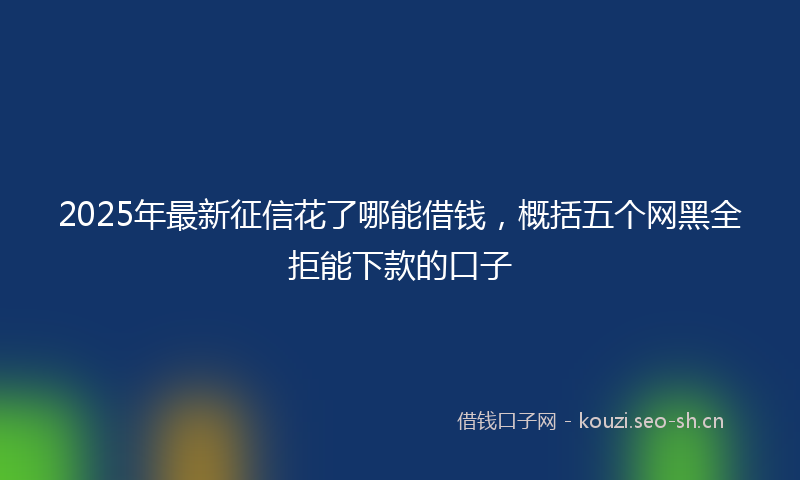 2025年最新征信花了哪能借钱，概括五个网黑全拒能下款的口子