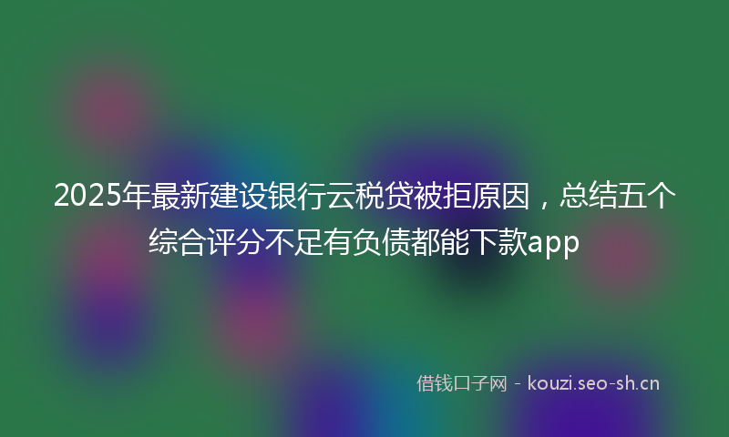 2025年最新建设银行云税贷被拒原因，总结五个综合评分不足有负债都能下款app