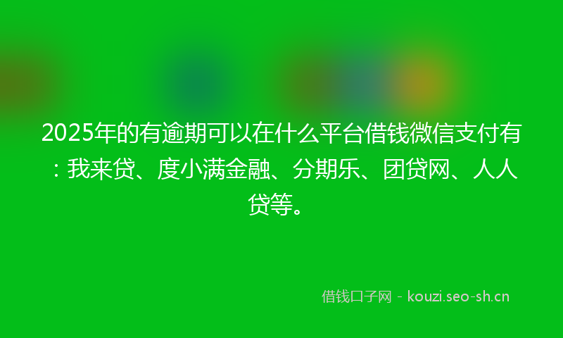2025年的有逾期可以在什么平台借钱微信支付有：我来贷、度小满金融、分期乐、团贷网、人人贷等。