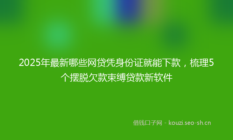 2025年最新哪些网贷凭身份证就能下款，梳理5个摆脱欠款束缚贷款新软件
