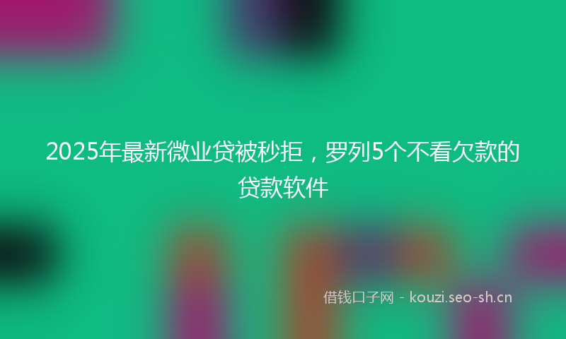 2025年最新微业贷被秒拒，罗列5个不看欠款的贷款软件