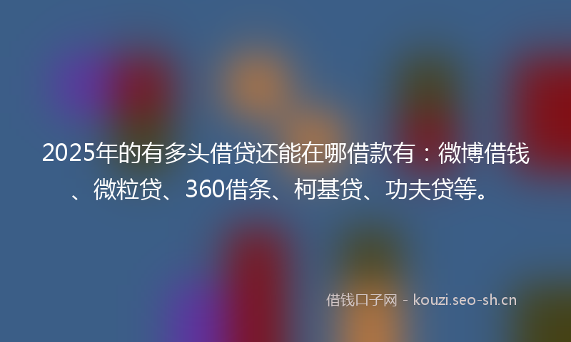 2025年的有多头借贷还能在哪借款有：微博借钱、微粒贷、360借条、柯基贷、功夫贷等。