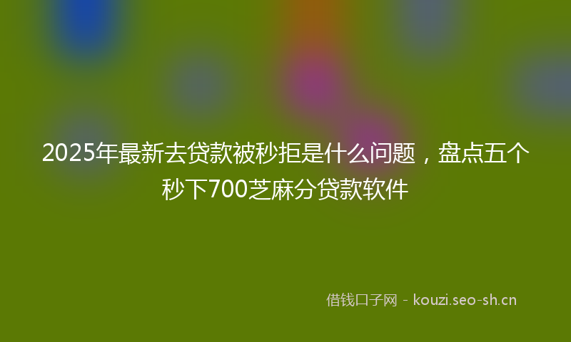 2025年最新去贷款被秒拒是什么问题，盘点五个秒下700芝麻分贷款软件