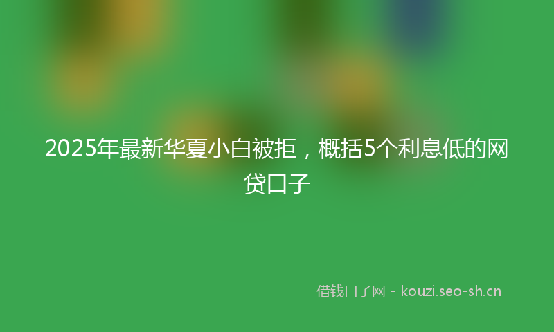 2025年最新华夏小白被拒，概括5个利息低的网贷口子