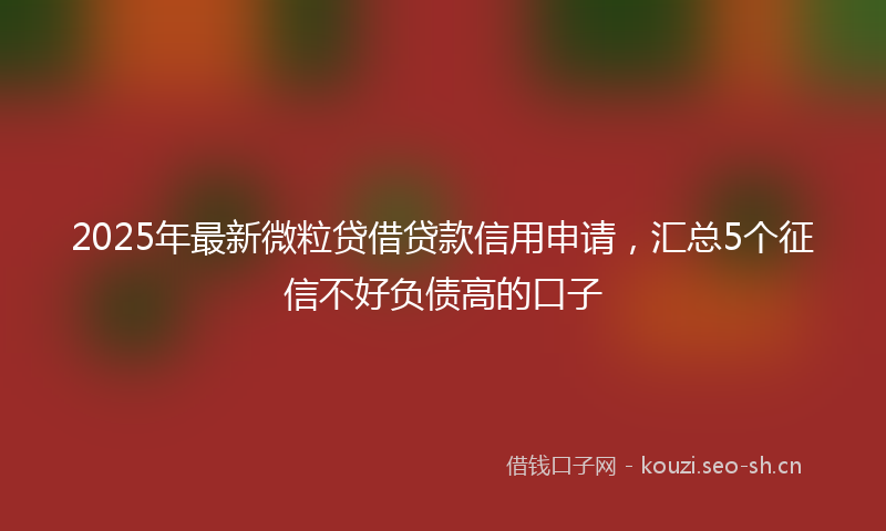 2025年最新微粒贷借贷款信用申请，汇总5个征信不好负债高的口子