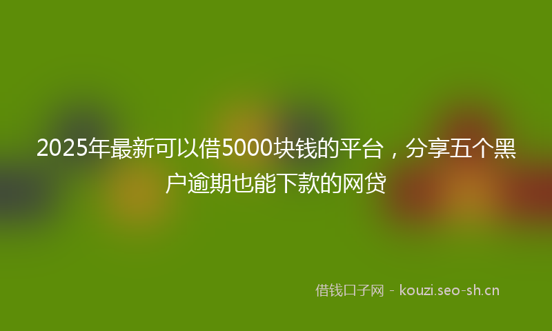 2025年最新可以借5000块钱的平台，分享五个黑户逾期也能下款的网贷