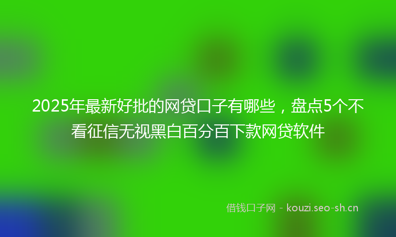2025年最新好批的网贷口子有哪些，盘点5个不看征信无视黑白百分百下款网贷软件