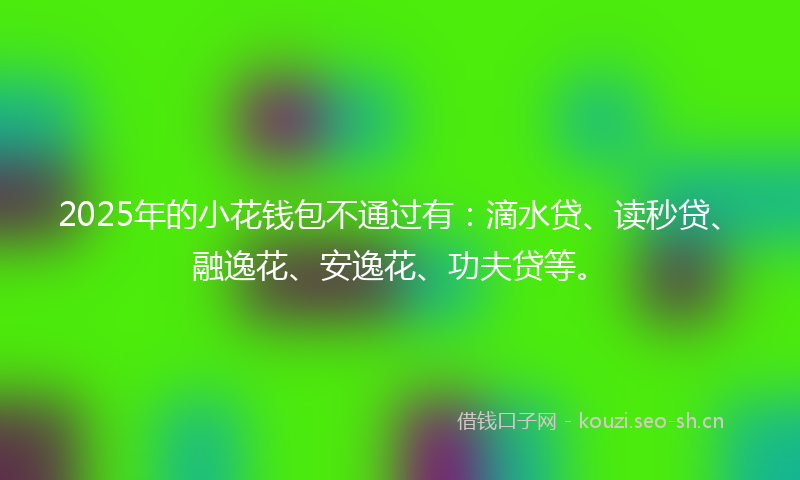 2025年的小花钱包不通过有：滴水贷、读秒贷、融逸花、安逸花、功夫贷等。