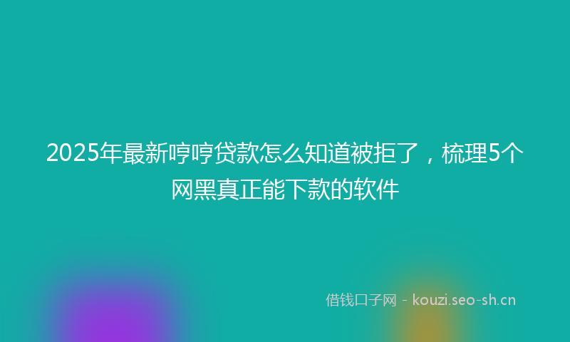 2025年最新哼哼贷款怎么知道被拒了，梳理5个网黑真正能下款的软件