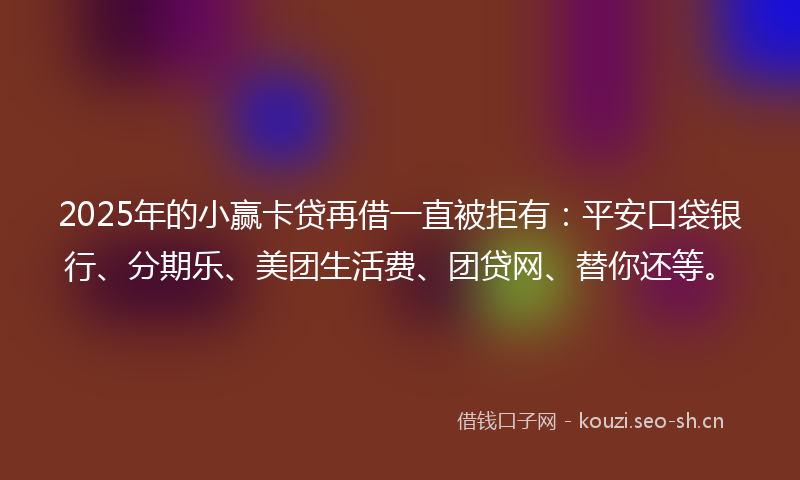 2025年的小赢卡贷再借一直被拒有：平安口袋银行、分期乐、美团生活费、团贷网、替你还等。
