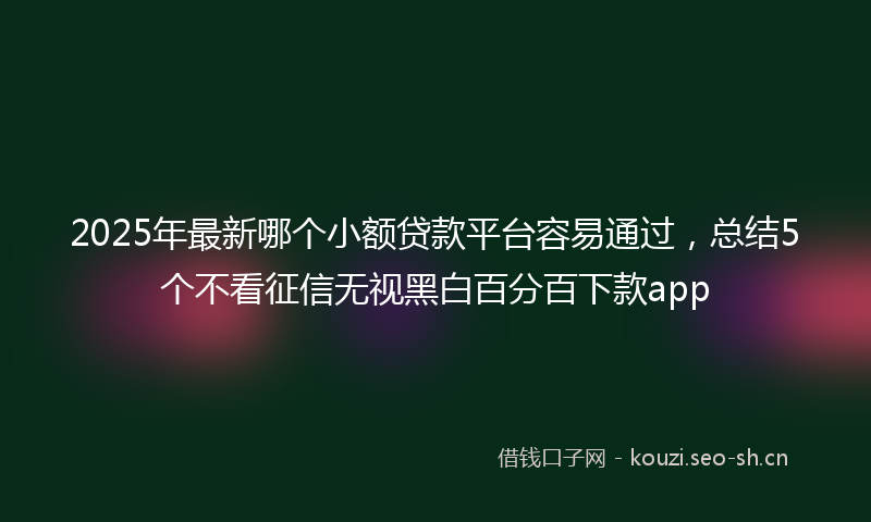 2025年最新哪个小额贷款平台容易通过,总结5个不看征信无视黑白百分百下款app