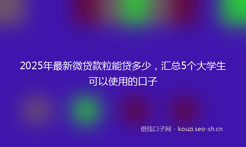 2025年最新微贷款粒能贷多少，汇总5个大学生可以使用的口子
