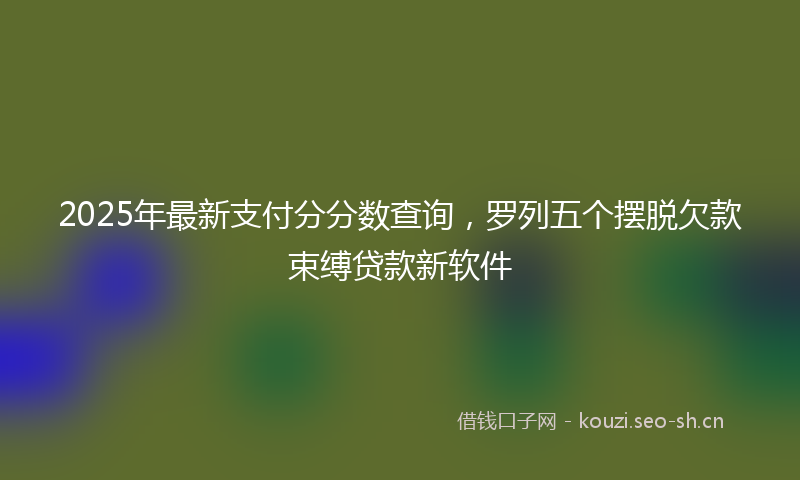 2025年最新支付分分数查询，罗列五个摆脱欠款束缚贷款新软件