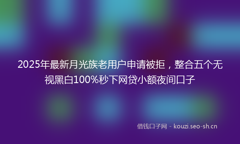 2025年最新月光族老用户申请被拒，整合五个无视黑白100%秒下网贷小额夜间口子
