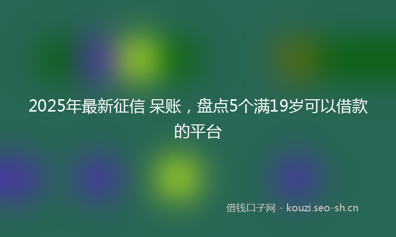 2025年最新征信 呆账，盘点5个满19岁可以借款的平台