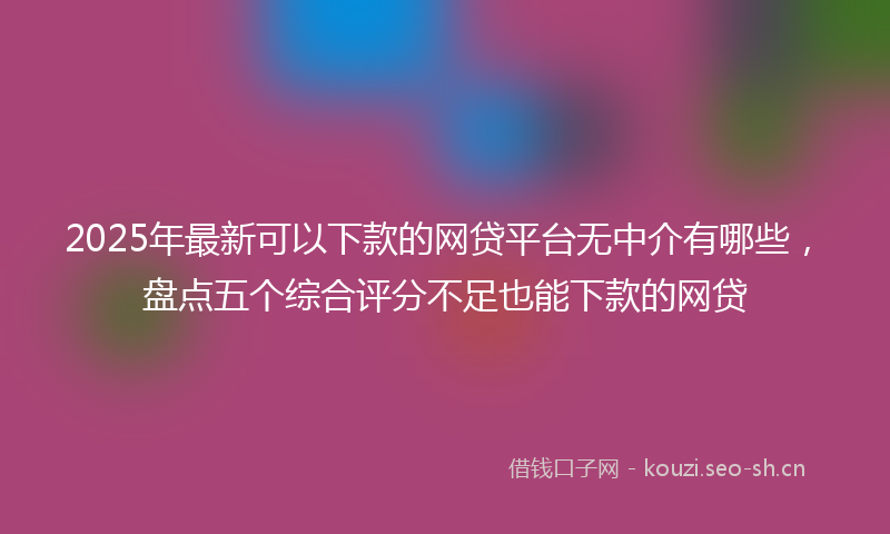 2025年最新可以下款的网贷平台无中介有哪些，盘点五个综合评分不足也能下款的网贷