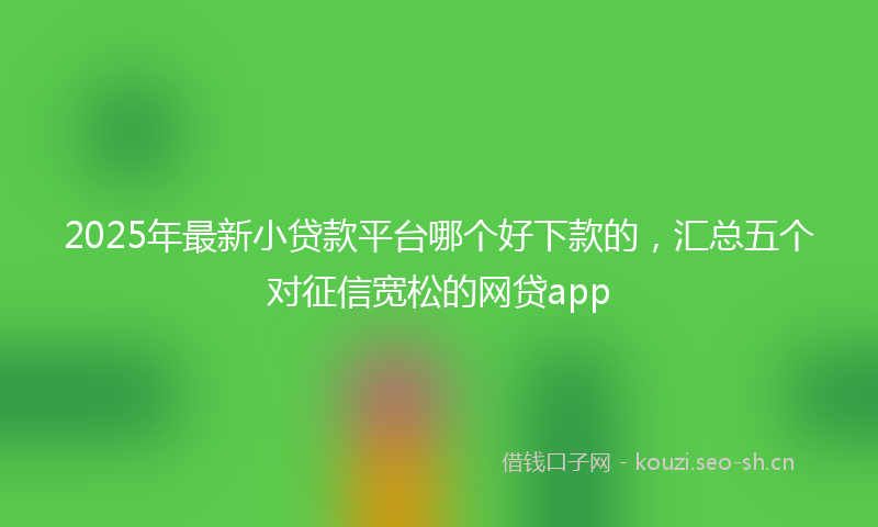 2025年最新小贷款平台哪个好下款的，汇总五个对征信宽松的网贷app