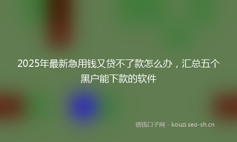 2025年最新急用钱又贷不了款怎么办，汇总五个黑户能下款的软件