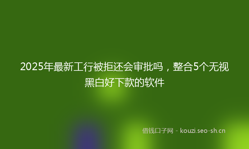 2025年最新工行被拒还会审批吗，整合5个无视黑白好下款的软件