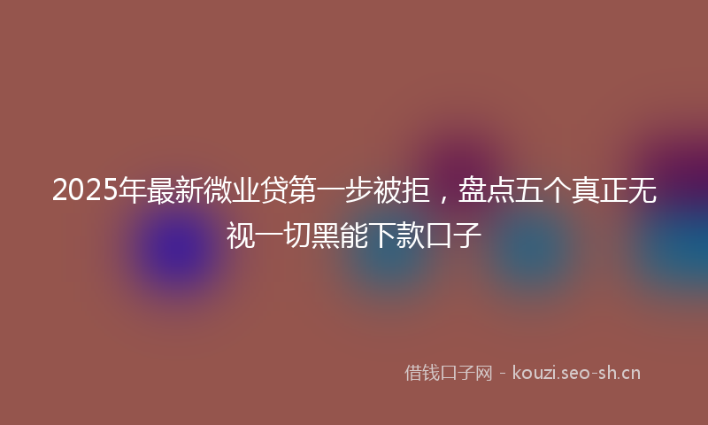 2025年最新微业贷第一步被拒，盘点五个真正无视一切黑能下款口子