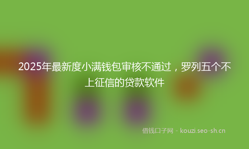 2025年最新度小满钱包审核不通过，罗列五个不上征信的贷款软件