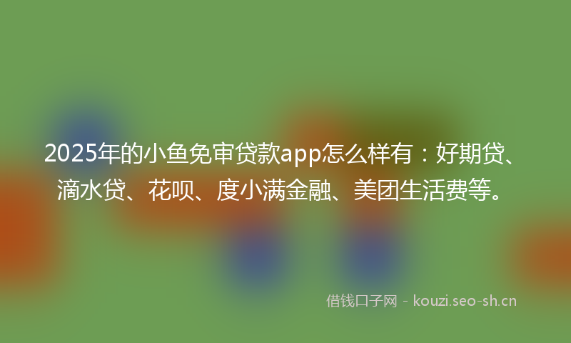 2025年的小鱼免审贷款app怎么样有：好期贷、滴水贷、花呗、度小满金融、美团生活费等。