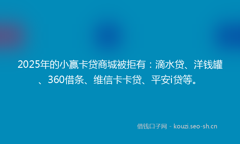 2025年的小赢卡贷商城被拒有：滴水贷、洋钱罐、360借条、维信卡卡贷、平安i贷等。