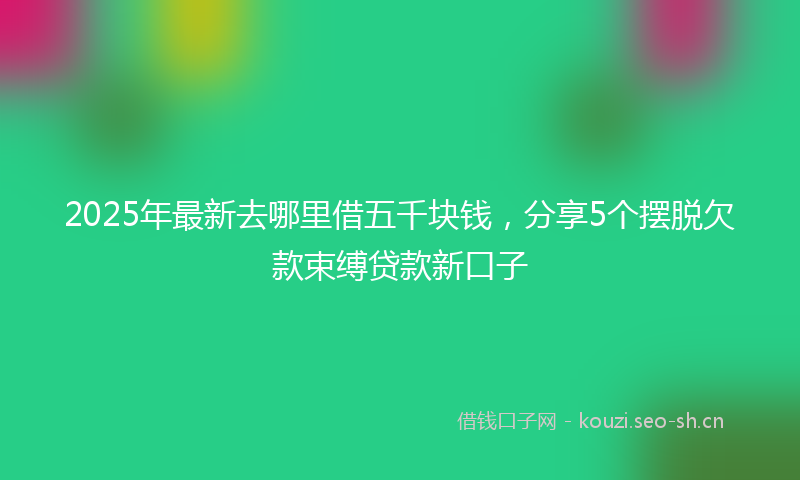 2025年最新去哪里借五千块钱，分享5个摆脱欠款束缚贷款新口子