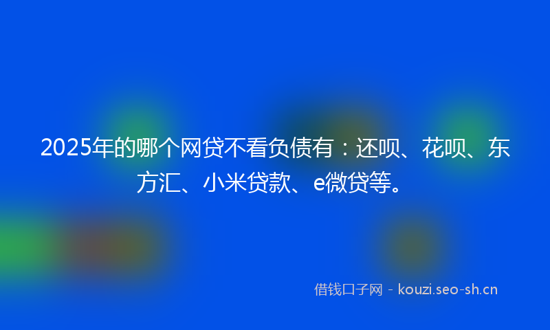 2025年的哪个网贷不看负债有：还呗、花呗、东方汇、小米贷款、e微贷等。