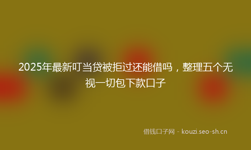 2025年最新叮当贷被拒过还能借吗，整理五个无视一切包下款口子