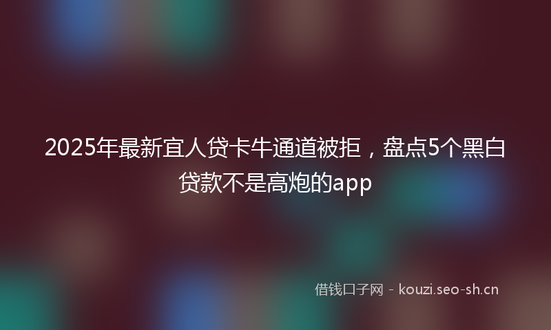 2025年最新宜人贷卡牛通道被拒，盘点5个黑白贷款不是高炮的app