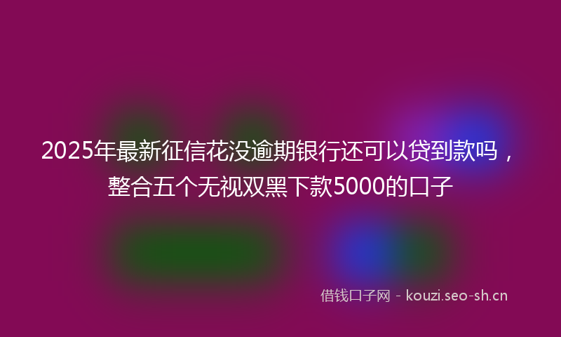 2025年最新征信花没逾期银行还可以贷到款吗，整合五个无视双黑下款5000的口子