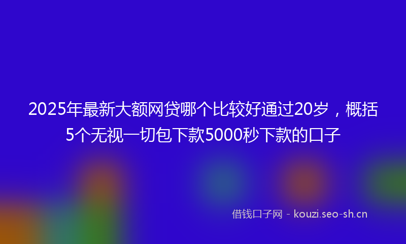 2025年最新大额网贷哪个比较好通过20岁，概括5个无视一切包下款5000秒下款的口子